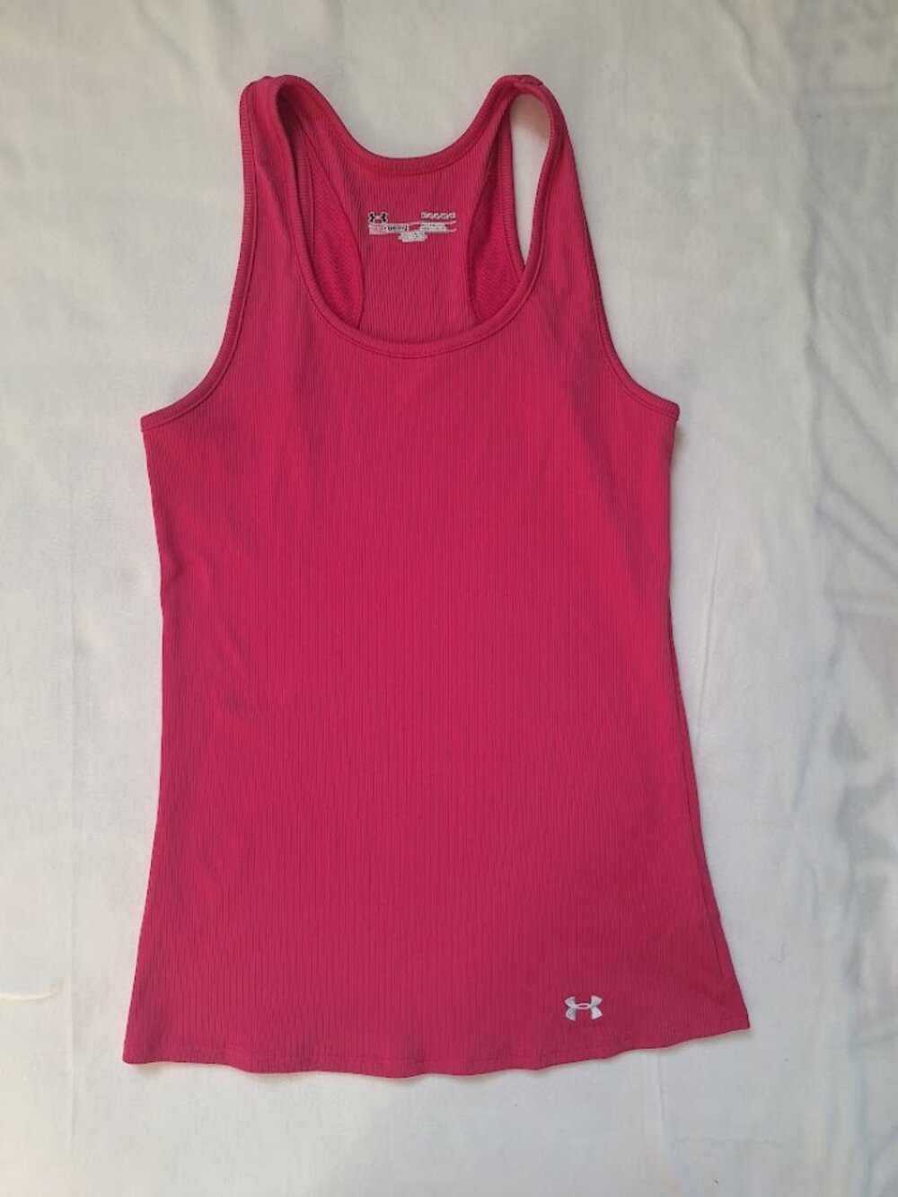 Under Armour Pink Ribbed Racerback Tank Top Size M - Picture 2 of 7